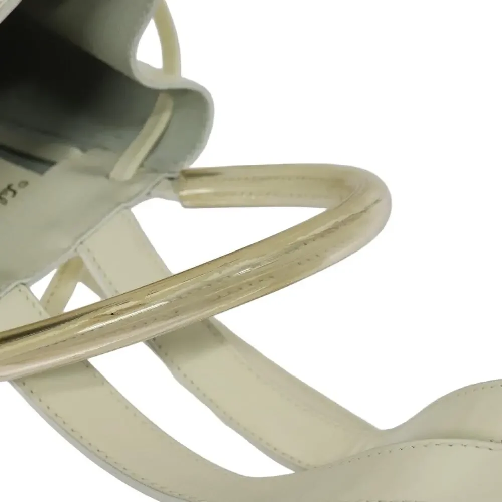 Salvatore Ferragamo Patent Leather Gancini Backpack White